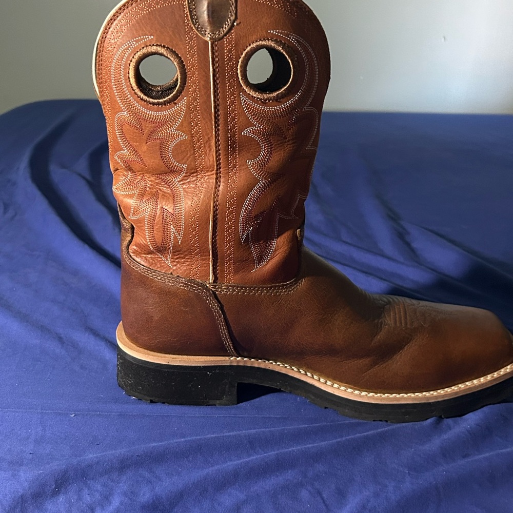 Tony Lama Tan Leather Cowboy Boots steel toe Make a reasonable Offer. - Picture 5 of 9